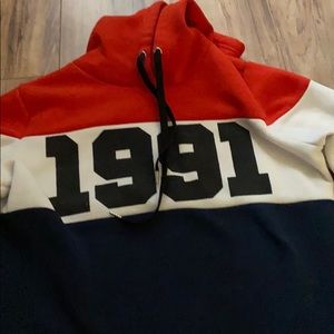 Red white and blue hoodie